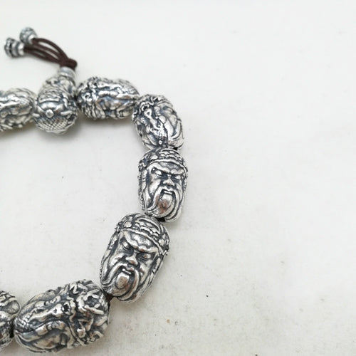 Real Solid 999 Pure Silver Bracelets Beaded Protection Jewelry