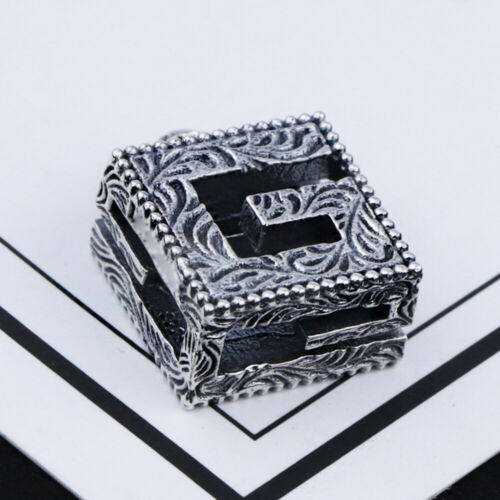 Men's Women's Real Solid 925 Sterling Silver Pendants Grass Square Hollow Out