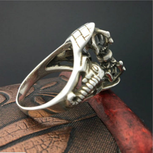 Real Solid 925 Sterling Silver Ring Vajry Pestle Rotation Elephant Gothic Jewelry Size 6 - 11