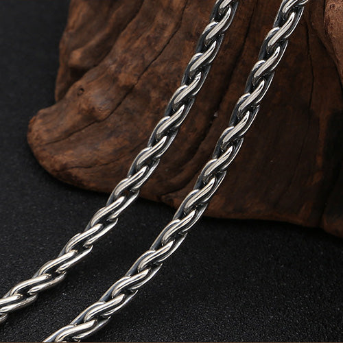 Real 925 Sterling Silver NecklaceTicks Circular Spider Braided Chain 18" - 26"