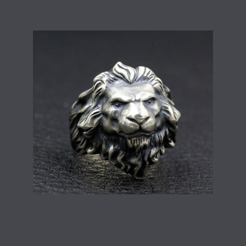 Real Solid 925 Sterling Silver Ring Animals Lion King Punk Jewelry Size 8 9 10 11