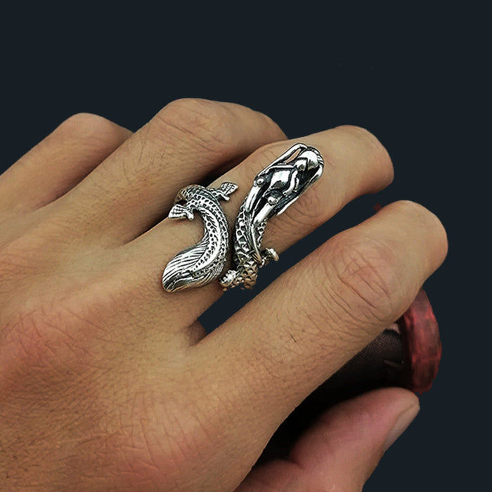 Real Solid 925 Sterling Silver Ring Animals Dragon Punk Jewelry Size 8 9 10 11