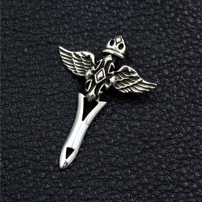 Men's Women's Real Solid 925 Sterling Silver Pendants Cross Angel Wings Jewelry
