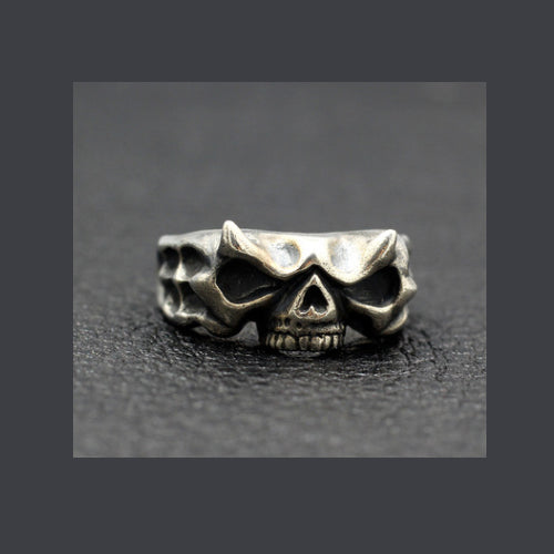 Real Solid 925 Sterling Silver Ring Punk Gothic Skulls Jewelry Size 7 8 9 10 11
