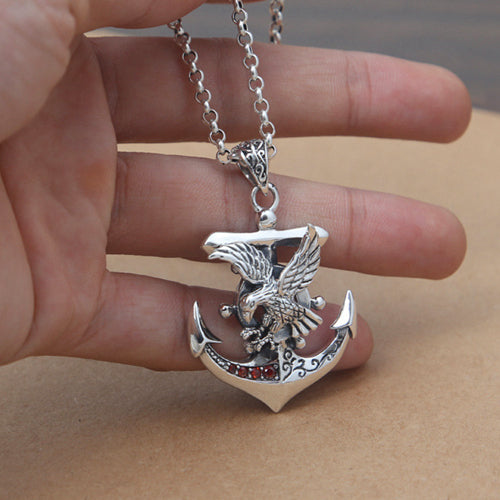 Real 925 Sterling Silver Pendant Anchor Eagle Cross Jewelry