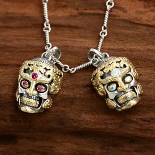 Real Solid 925 Sterling Silver Pendants Sugar Skull Hip Hop Hippie Gothic Goth