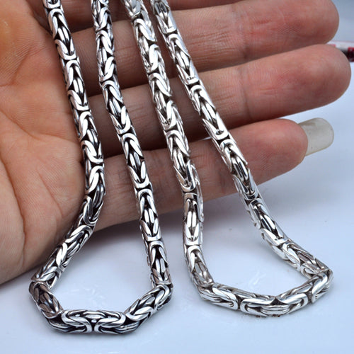 Real 925 Sterling Silver Necklace Double Dragon Head Chain 18" 20" 22"