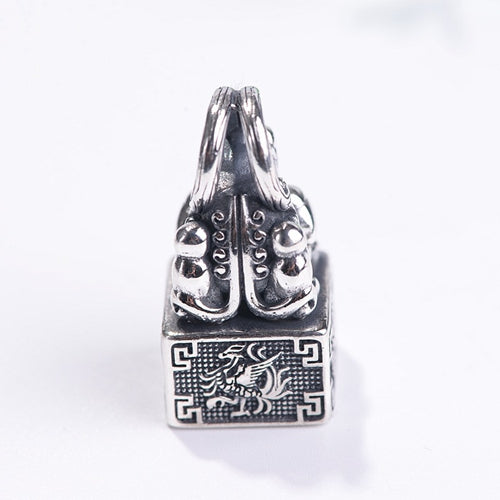 Real 925 Sterling Silver Pendant Pi Xiu Signet The-four-mythical-wild-animal