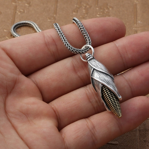 Real 925 Sterling Silver Pendant Corn Plants Jewelry