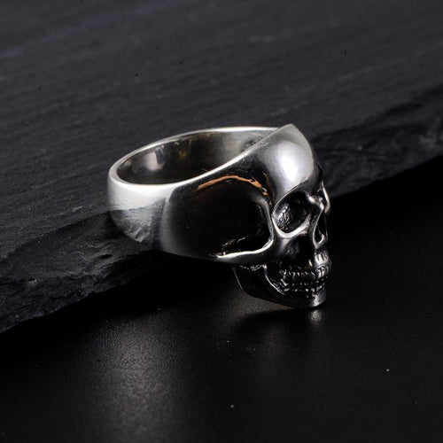 Real Solid 925 Sterling Silver Ring Skeletons Skulls Gothic Punk Jewelry Size 8 9 10 11
