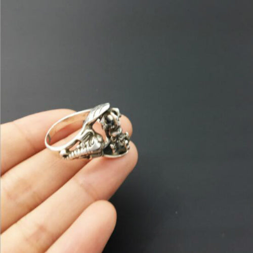 Real Solid 925 Sterling Silver Ring Vajry Pestle Rotation Elephant Gothic Jewelry Size 6 - 11