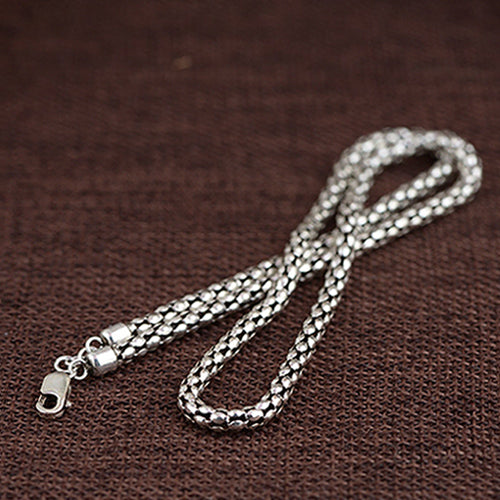 Genuine Solid 925 Sterling Silver Hollow Chain Men's Necklace18"-32"