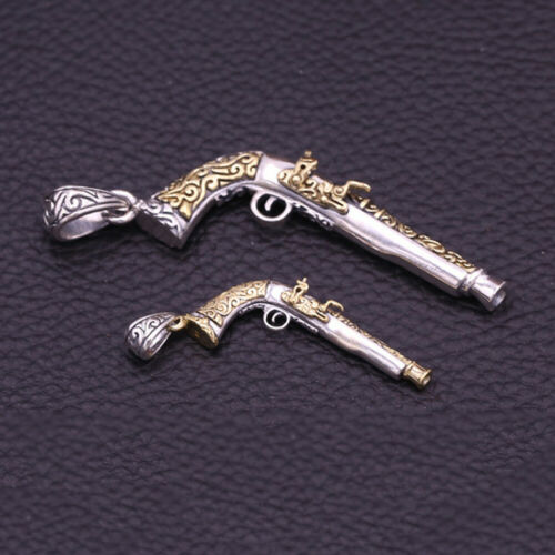 925 Sterling Silver Pendants Pistol Gun Weaponry Jewelry