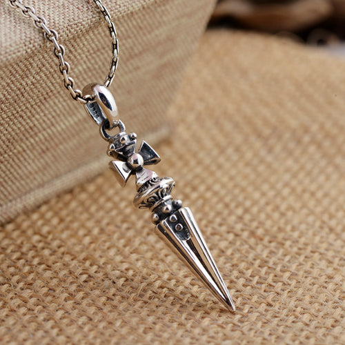 Real 925 Sterling Silver Pendant Vajra Pestle Religious Jewelry