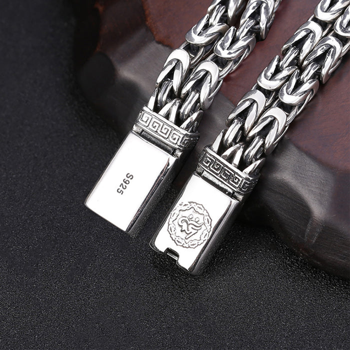 Real Solid 925 Sterling Silver Bracelet Vajra Om Mani Padme Hum Rotation Jewelry 7.5"
