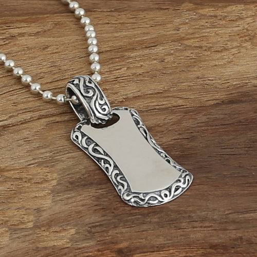 Real Solid 925 Sterling Silver Pendant Dog Tag Jewelry