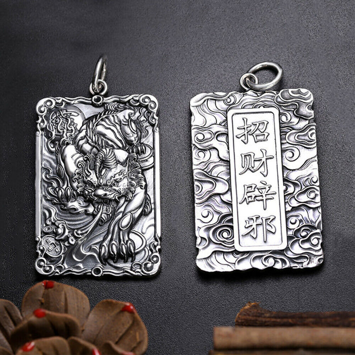 Men's Real Solid 999 Sterling Silver Pendants Jewelry Mythical Dragon
