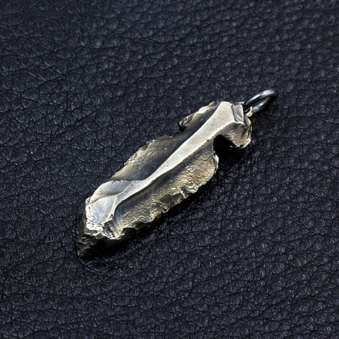 Men's Women‘s Real Solid 925 Sterling Silver Pendants Rock Spearhead Jewelry