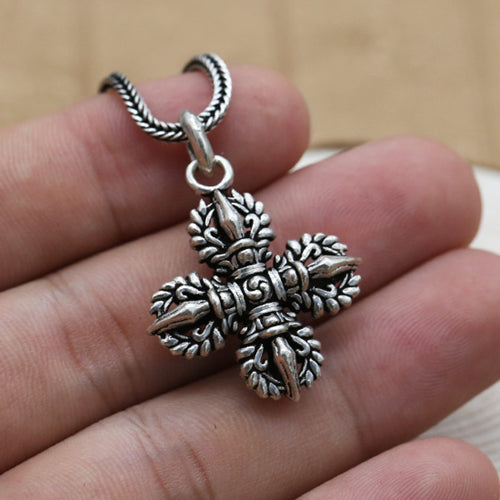 Real 925 Sterling Silver Pendant Vajra Religious Jewelry