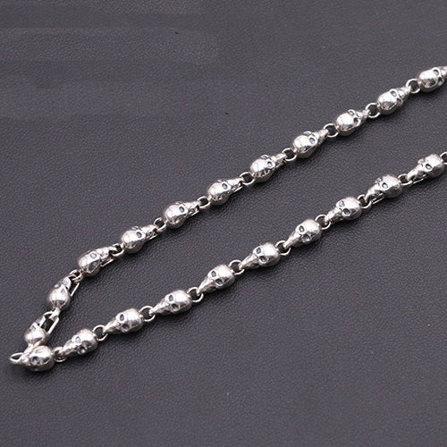 Real Solid 925 Sterling Silver Necklace Chain Skull Men's 18"-32“