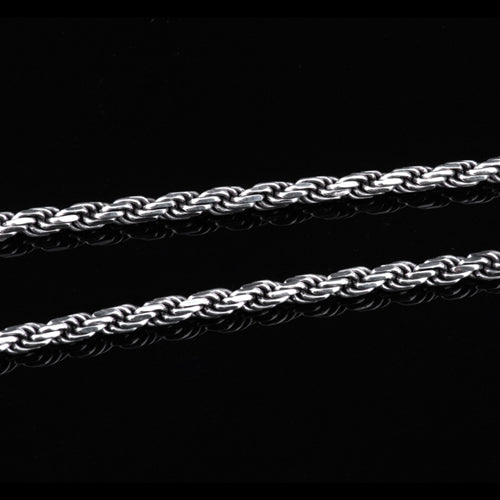 Real Solid 925 Sterling Silver Necklace Braided Rope Chain 18" 20" 22" 24"
