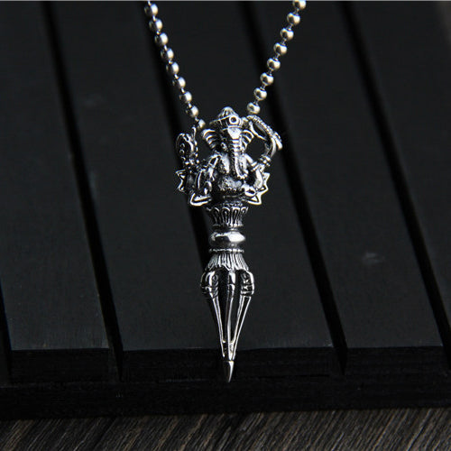 925 Sterling Silver Pendant Vajra Religious Ganesha Jewelry
