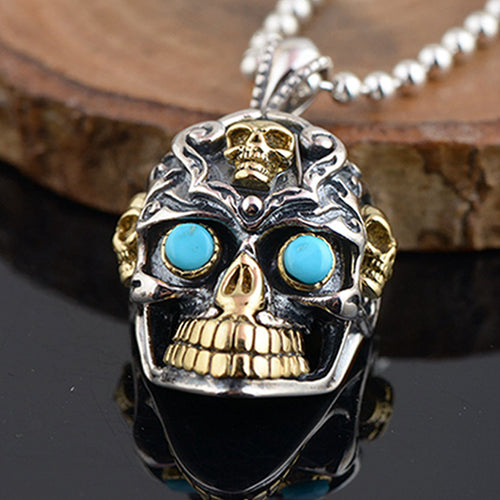 925 Sterling Silver Pendant Skull Hip Hop Jewelry