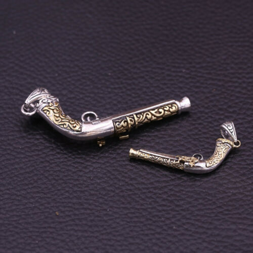 925 Sterling Silver Pendants Pistol Gun Weaponry Jewelry