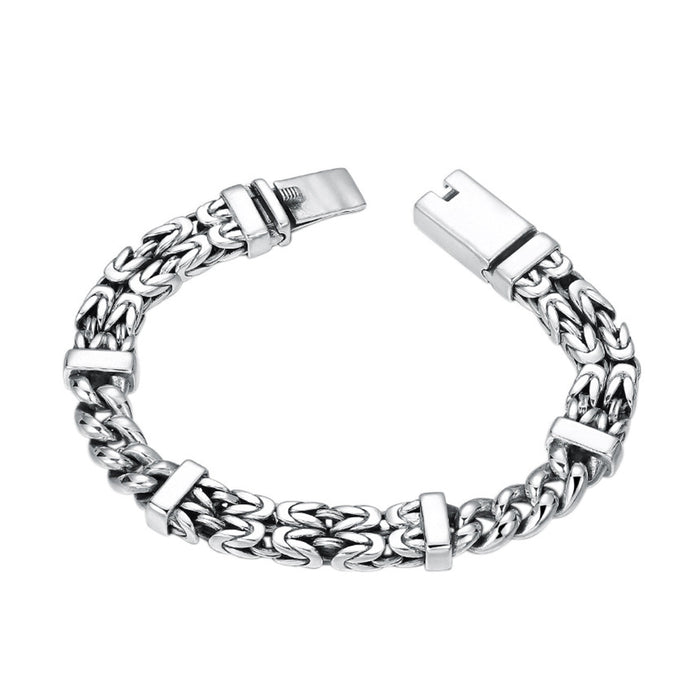 Men's Real Solid 925 Sterling Silver Bracelets Cuban Link Chain Jewelry 7.9"