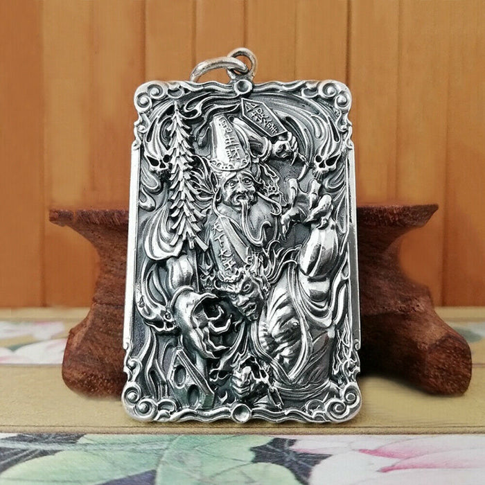 Men's Real Solid 990 Sterling Silver Pendants Black Ghost White Ghost Wealth