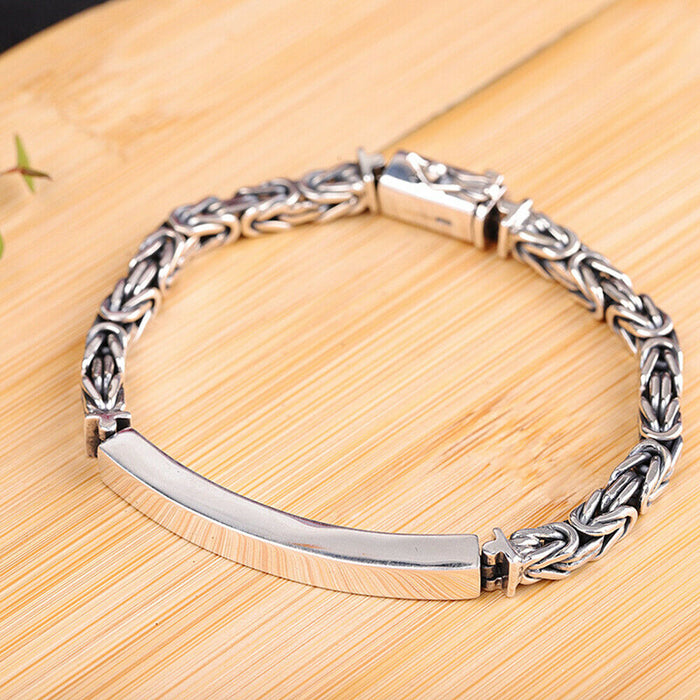 Real Solid 925 Sterling Silver Bracelets Chain Polished Braided Stripe Link 7.1" 7.5"