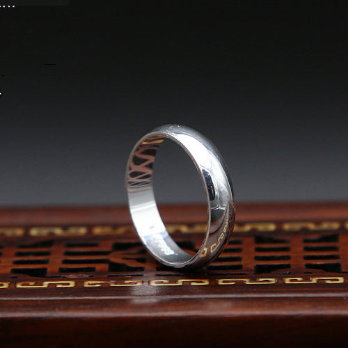 Real Solid 990 Sterling Pure Silver Ring Band Simple Polished Fashion Jewelry Size 6 7 8 9 10