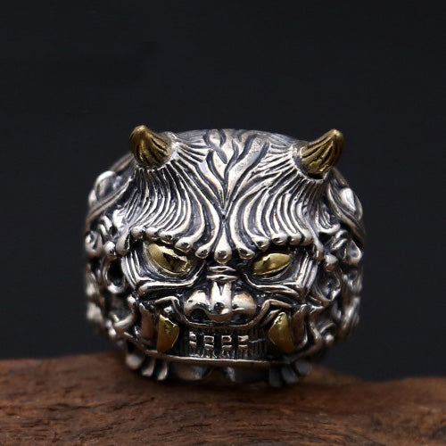 Real Solid 925 Sterling Silver Ring Auspicious Animals Gothic Punk Jewelry Size 8 9 10 11