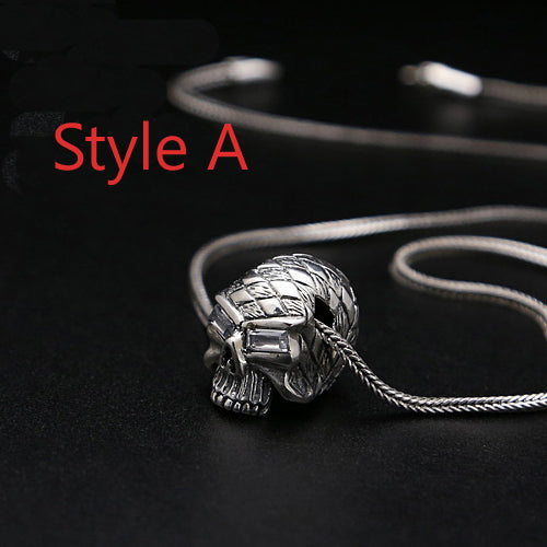 Real Solid 925 Sterling Silver Pendant Skull Hip Hop Hippie