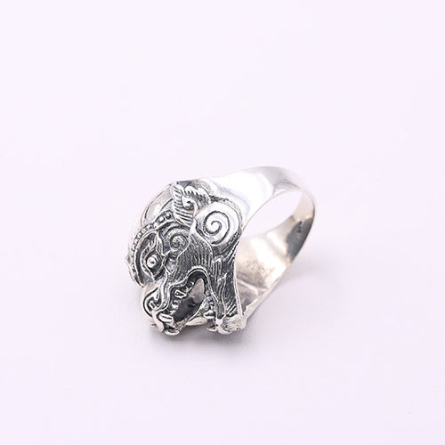 Huge Heave Real Solid 925 Sterling Silver Ring Pi Xiu Animals Punk Jewelry Size 8 9 10 11 12