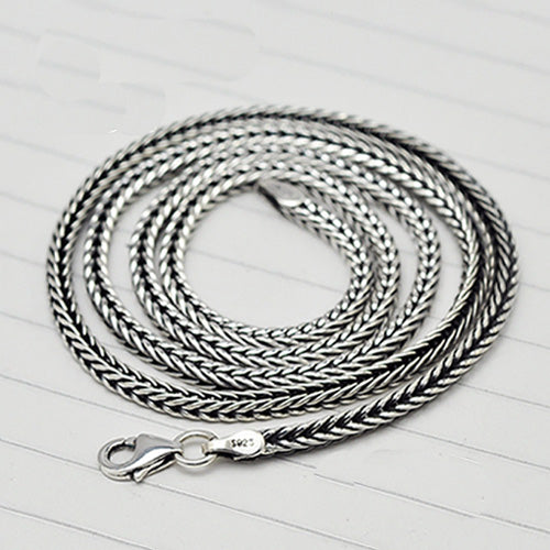 Genuine Solid 925 Sterling Silver Snake Bones Chain Men's Necklace18"-24“
