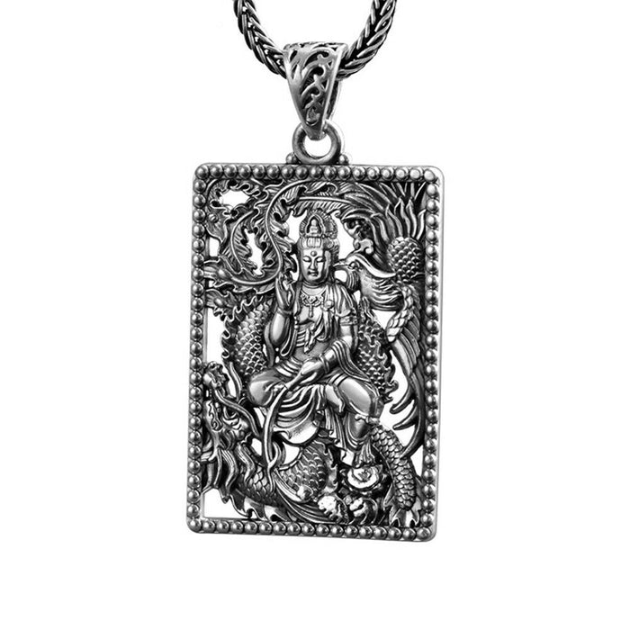 Men's Women's Real Solid 999 Sterling Silver Pendants Dragon Buddha Fashion