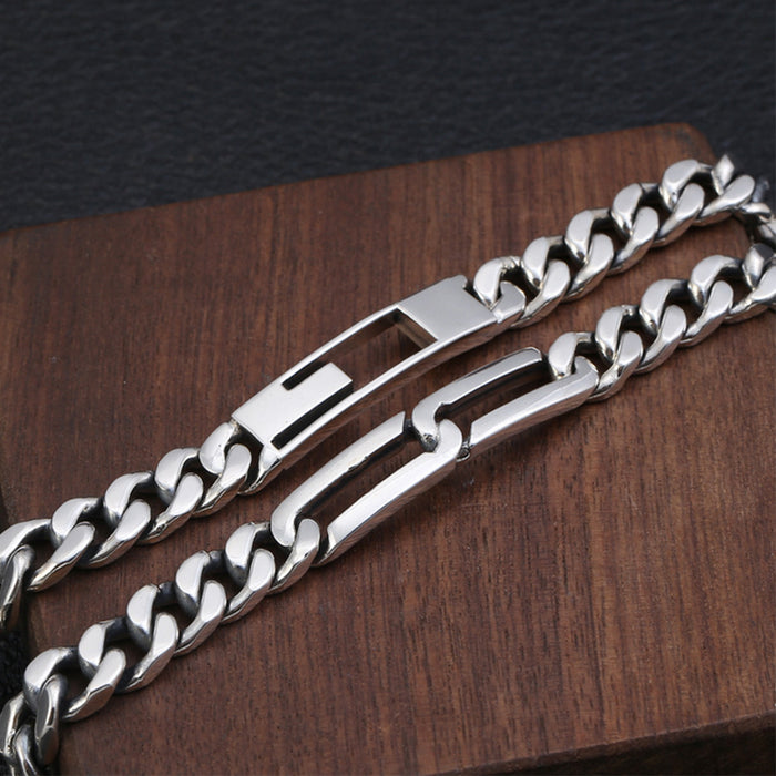 Real Solid 925 Sterling Silver Bracelet Miami Cuban Chain Punk Jewelry 7.9"