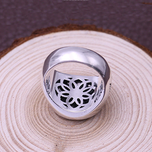 Real Solid 925 Sterling Silver Ring Eight Trigrams Punk Jewelry Rotation Size 7 8 9 10 11 12