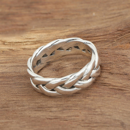 Real Solid 925 Sterling Silver Ring Braided Twisted Fashion Jewelry Size 6 7 8 9 10 11