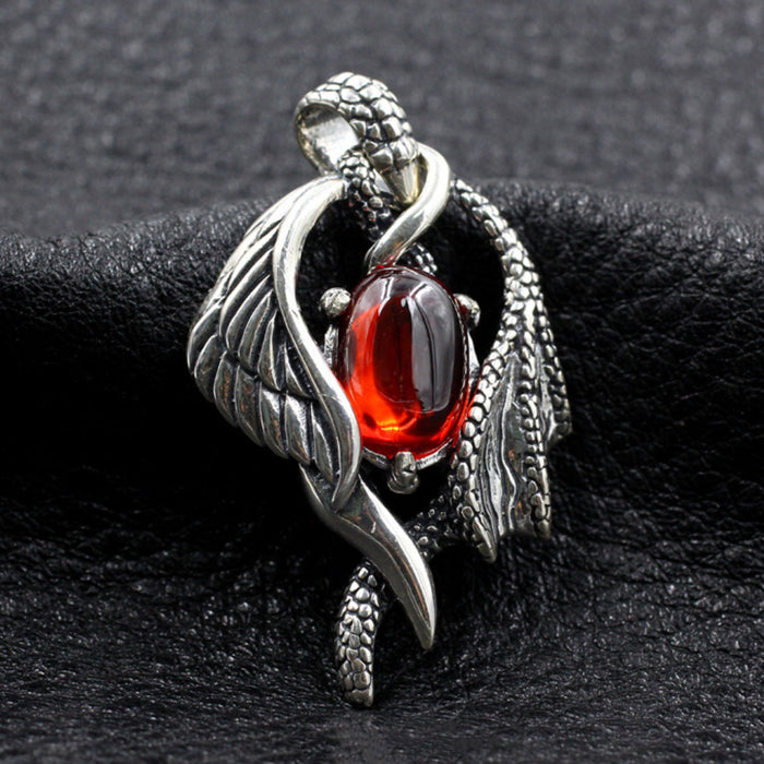 Men's Women's Real Solid 925 Sterling Silver Pendants Ruby Fashion Jewelry Wing