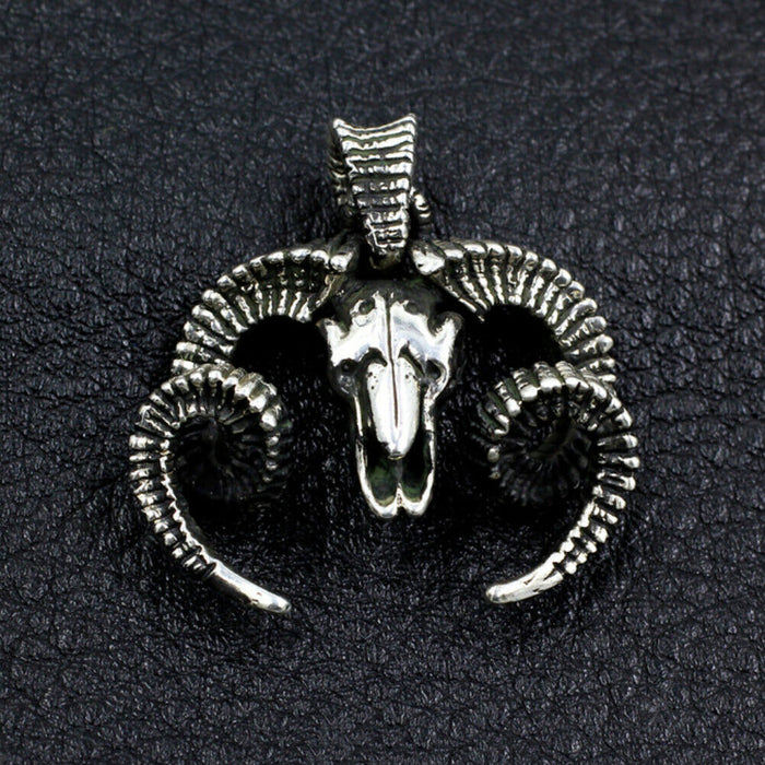 Men's Women's Real Solid 925 Sterling Silver Pendants Skull Goat Horn Goat Head