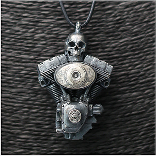 Real 925 Sterling Silver Pendant Steampunk Skull Jewelry