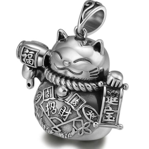 Real 925 Sterling Silver Pendant Cat Jewelry