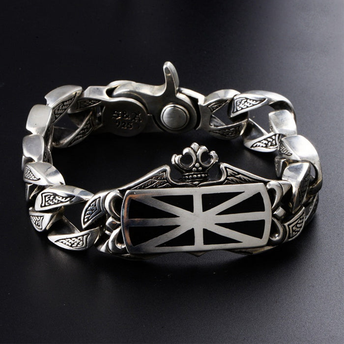 Real Solid 925 Sterling Silver Bracelet Huge Heavy Cuban Link Chain Punk Jewelry 8.3"