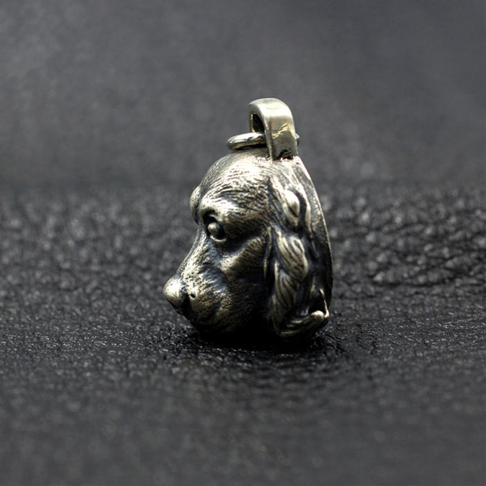 Men's Women's Real Solid 925 Sterling Silver Pendants Animal Dog Head Jewelry