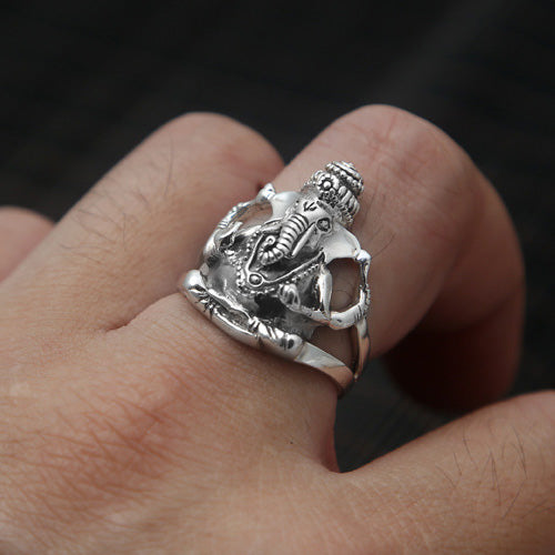 Heavy Real Solid 925 Sterling Silver Ring Animals Elephant King Jewelry Size 8 9 10 11