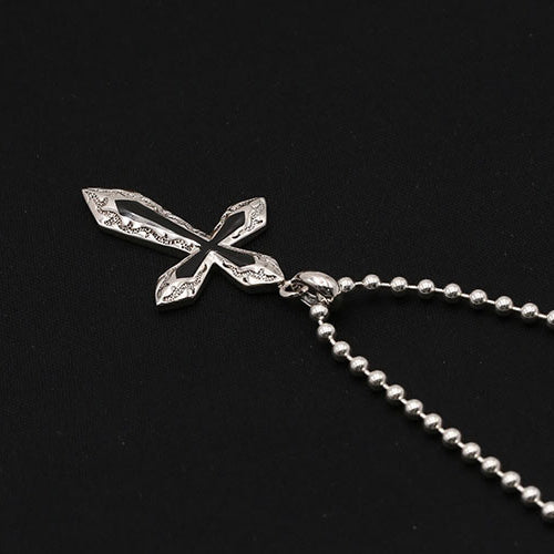 Solid 925 Sterling Silver Pendant Gothic Cross Goth Jewelry