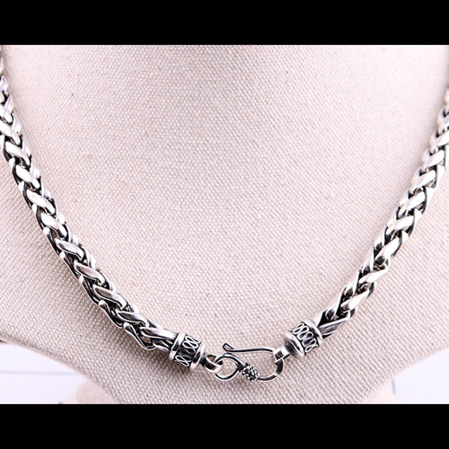 Real Solid 925 Sterling Silver Necklace Braided Chain Men 20" 26"