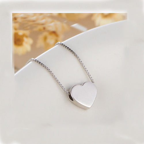 Women's Solid 925 Sterling Silver Pendant Necklace Charm Heart Jewelry Gift